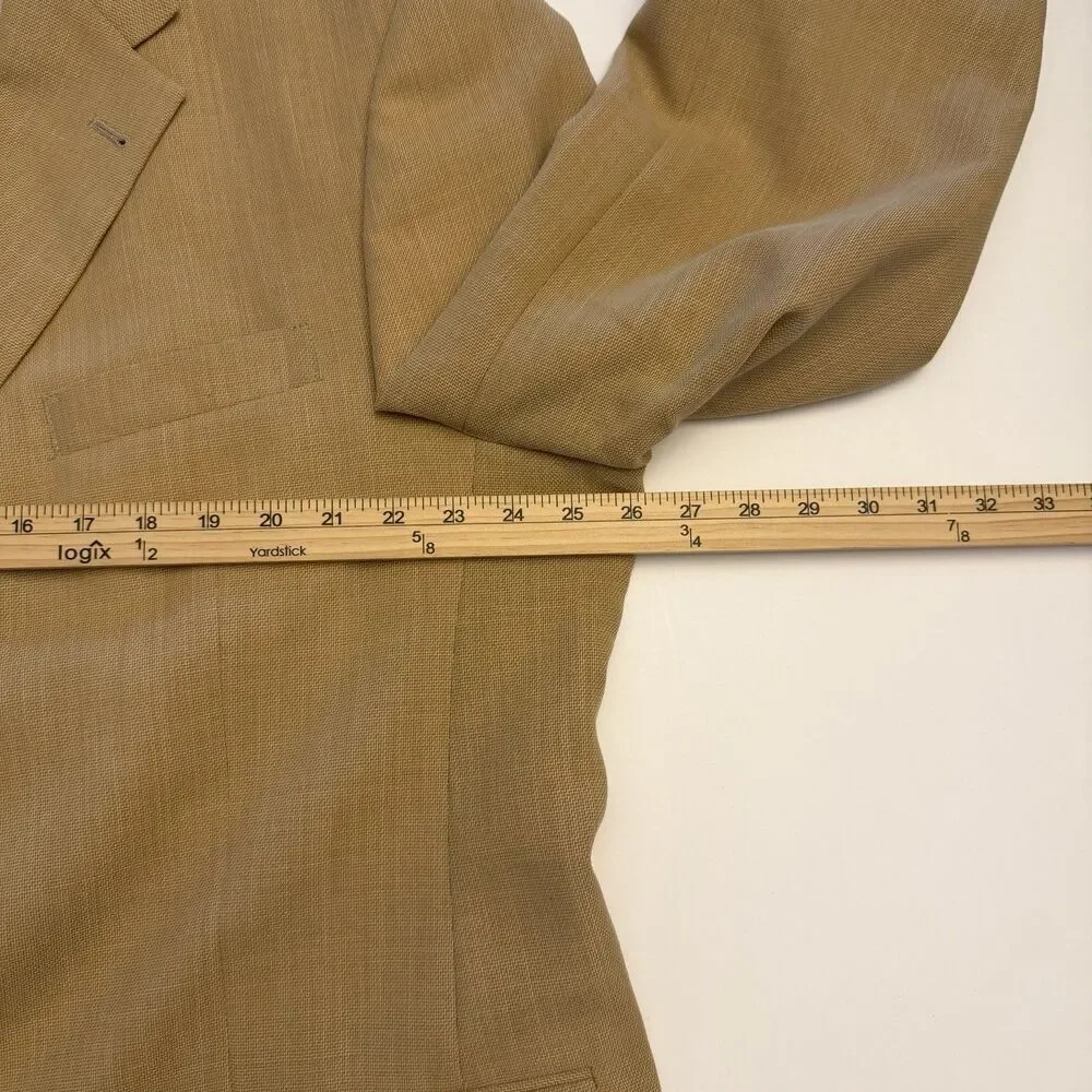 Vintage Burberry London Mens 50S Tan Wool Sport Coat Blazer USA Made